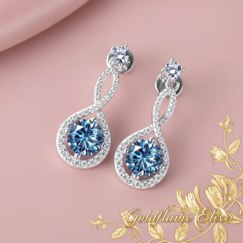 1 Carat Moissanite 925 Sterling Silver Earrings - Elegant Sparkle - Goldflame Elixir