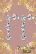 Moissanite 925 Sterling Silver Drop Earrings - Elegant Minimalism - Goldflame Elixir