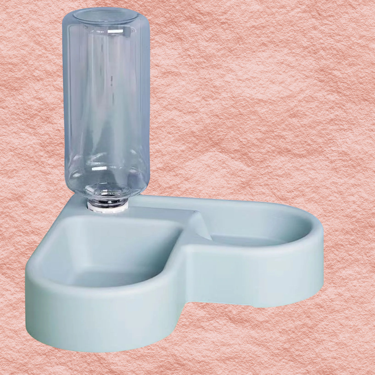 Sage automatic water refilling pet bowl with clear reservoir and dual feeding bowls