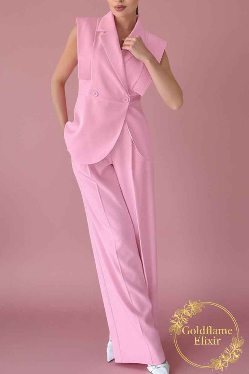 Sleeveless Blazer Pants Set: Elevate Your Style Effortlessly - Goldflame Elixir