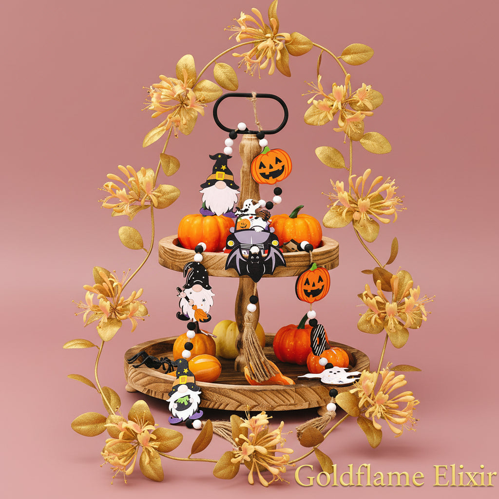 3-Piece Halloween Element Hanging Widgets for Spooky Decor - Goldflame Elixir