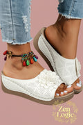 Flower Peep Toe Wedge Sandals - Stylish Comfort for Every Occasion - Goldflame Elixir