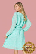 Long Sleeve Dress – V-Neck Elegance for Every Occasion - Goldflame Elixir