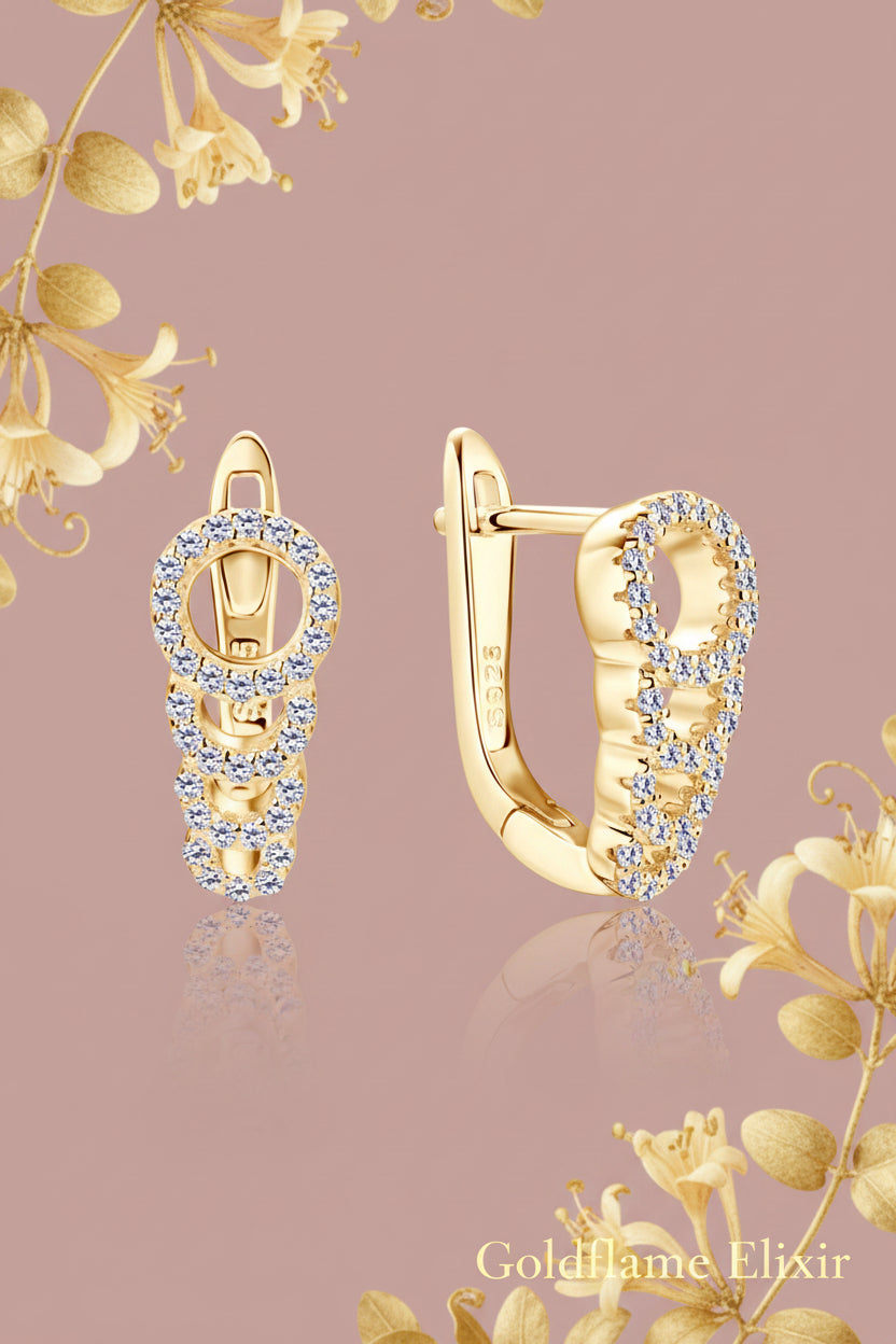 Moissanite 925 Sterling Silver Earrings - Elegance Redefined - Goldflame Elixir