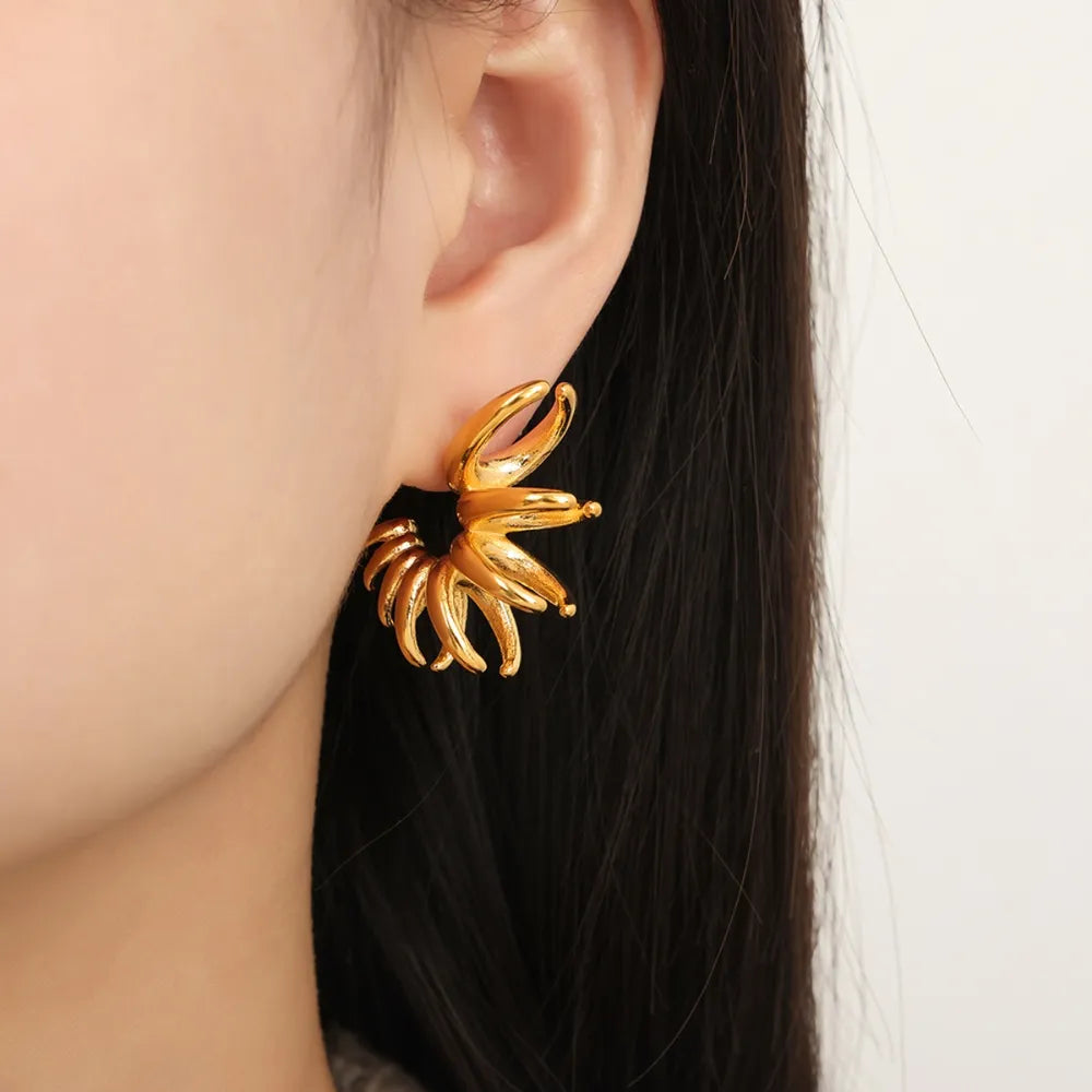 Titanium Steel Irregular Shape Earrings - Unique Elegance for Every Occasion - Goldflame Elixir