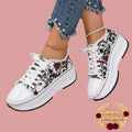 Printed Lace Up Platform Sneakers - Style Meets Comfort - Goldflame Elixir