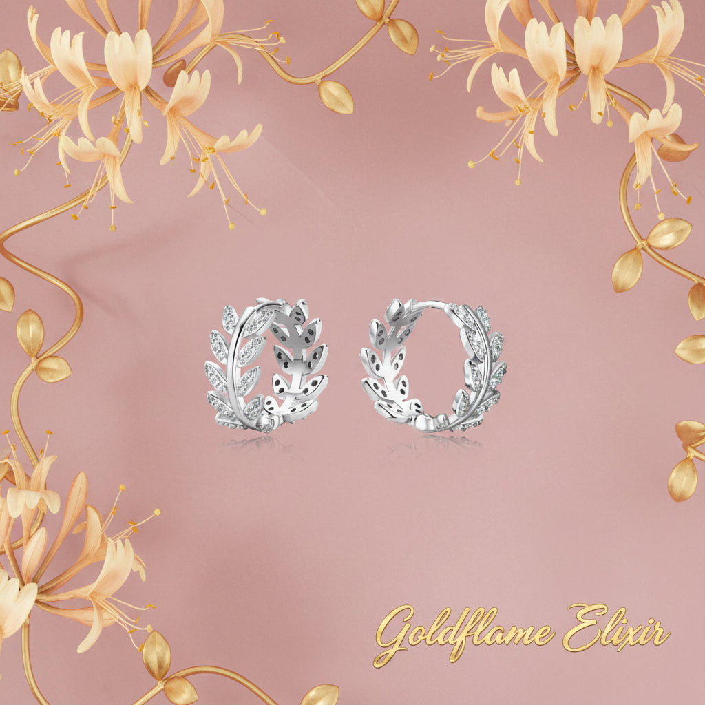 Moissanite Leaf 925 Sterling Silver Earrings - Effortless Elegance - Goldflame Elixir