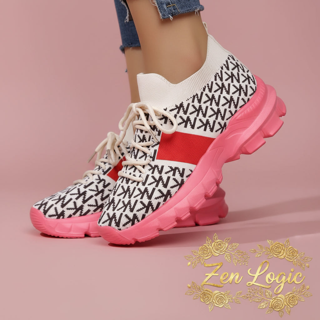 Lace Up Platform Sneakers - Style and Comfort Combined - Goldflame Elixir