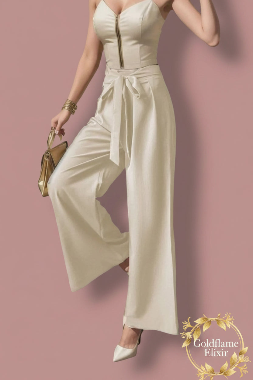 High-Waisted Wide-Leg Pants for Effortless Style and Comfort - Goldflame Elixir