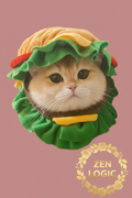 Hamburger Style Pet Headwear - Fun & Adorable Accessory for Pets - Goldflame Elixir