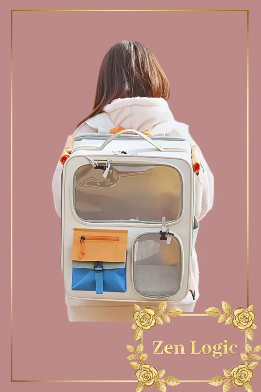Rolling Pet Carrier with Telescopic Handle for Effortless Travel - Goldflame Elixir