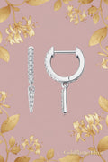 Moissanite 925 Sterling Silver Huggie Drop Earrings - Elegant & Timeless - Goldflame Elixir