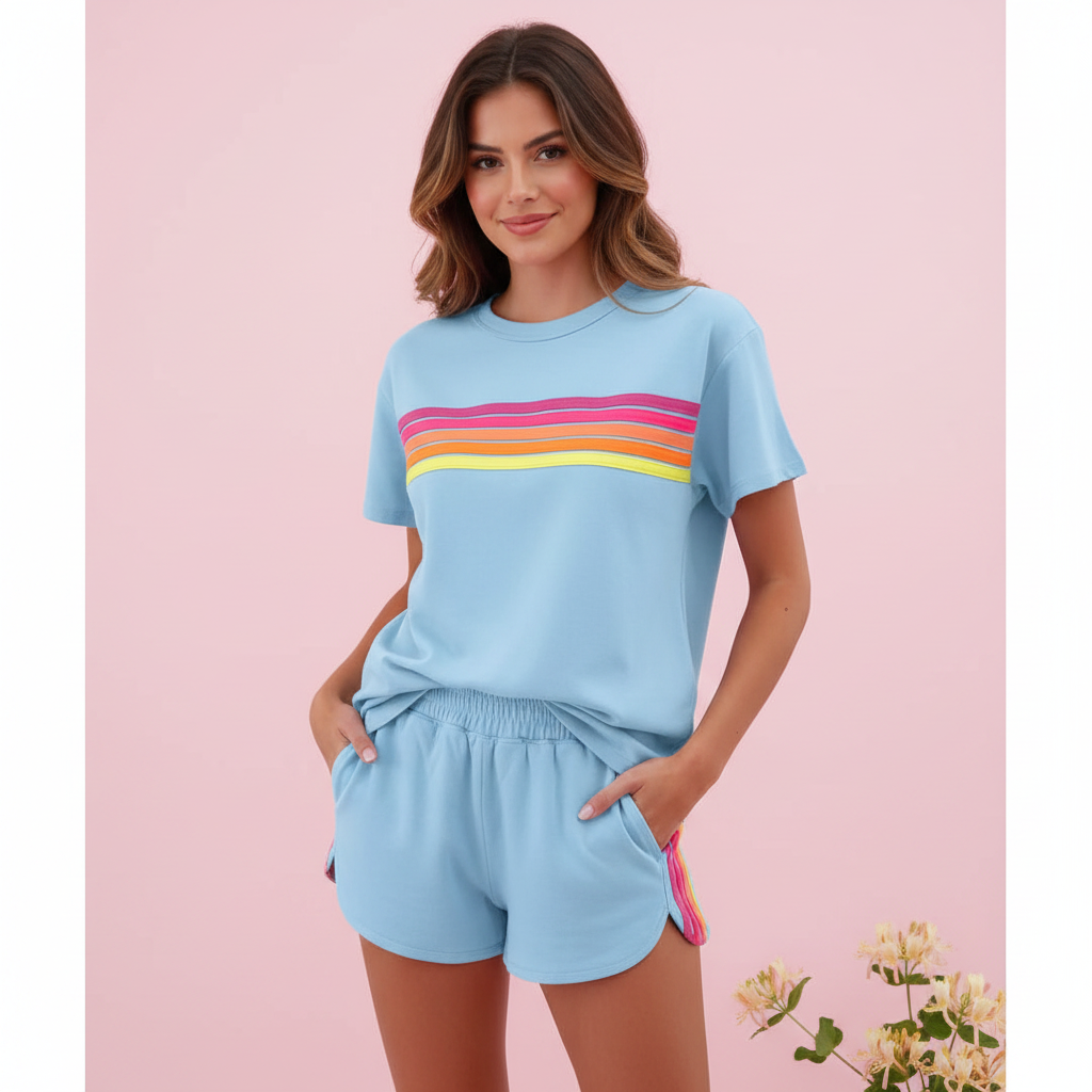Blue Rainbow Stripe Set