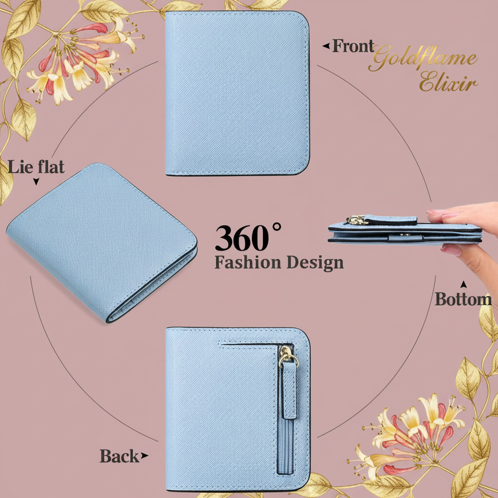 Stylish and Practical Hardware Buckle Card Case for Everyday Use - Goldflame Elixir