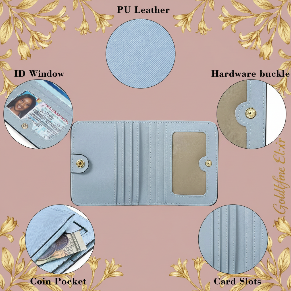 Stylish and Practical Hardware Buckle Card Case for Everyday Use - Goldflame Elixir