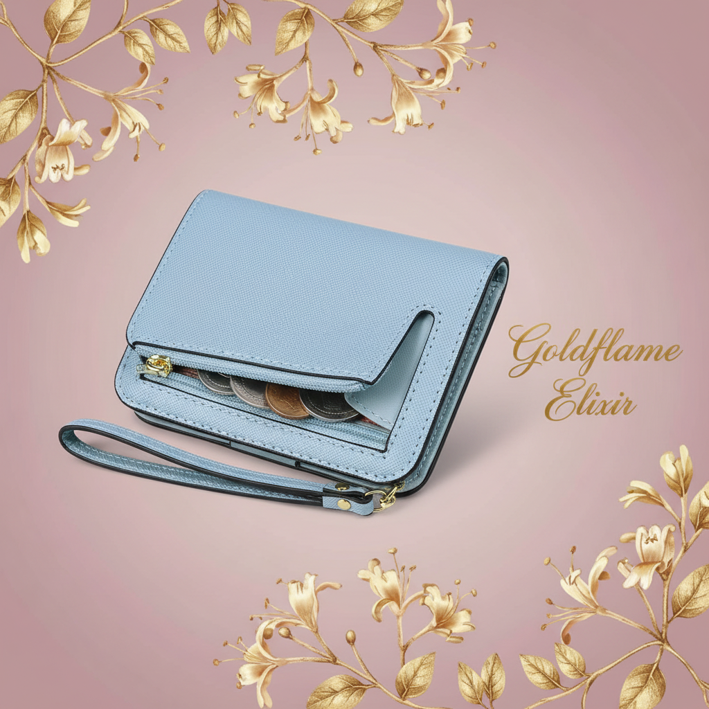 Stylish and Practical Hardware Buckle Card Case for Everyday Use - Goldflame Elixir