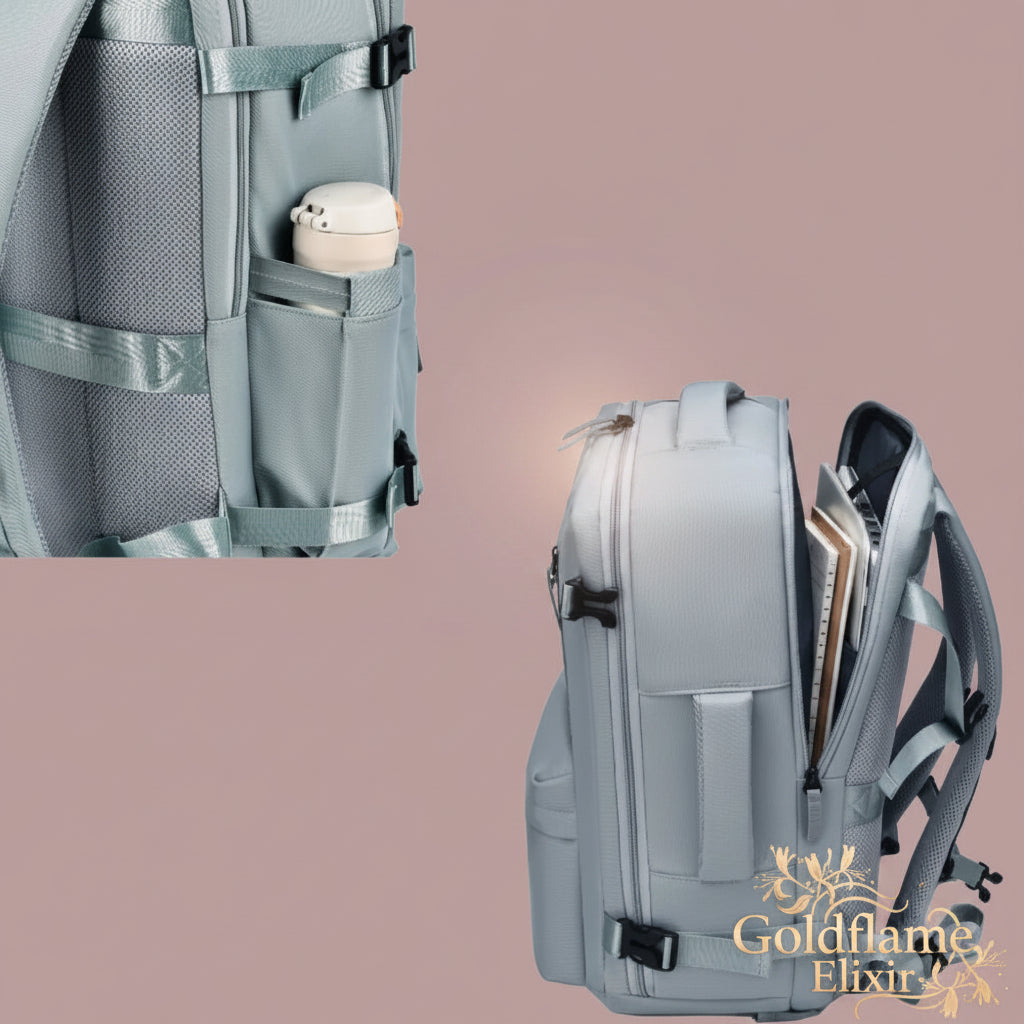 Cloth Side Pockets Backpack Bag - Stylish & Functional - Goldflame Elixir