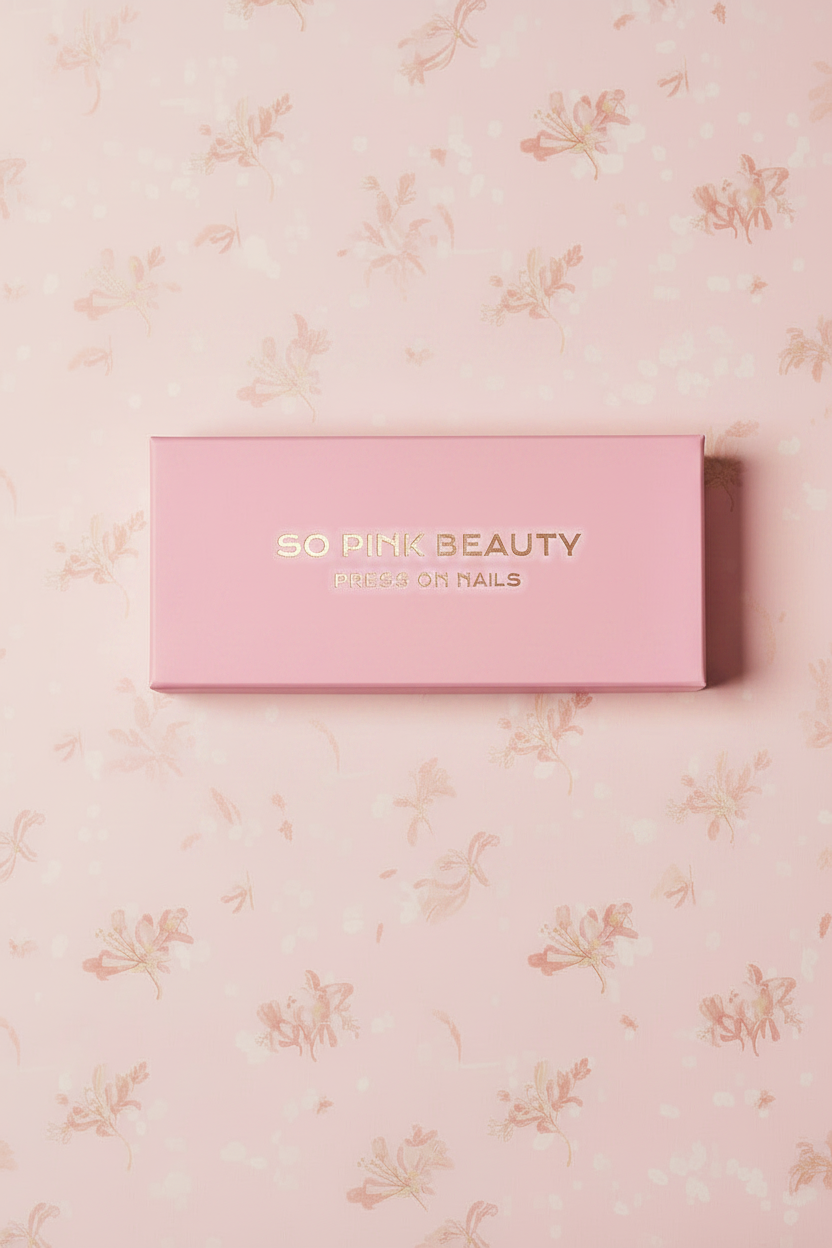 Press-on nails 2-pack box with pink packaging and 48 nails text