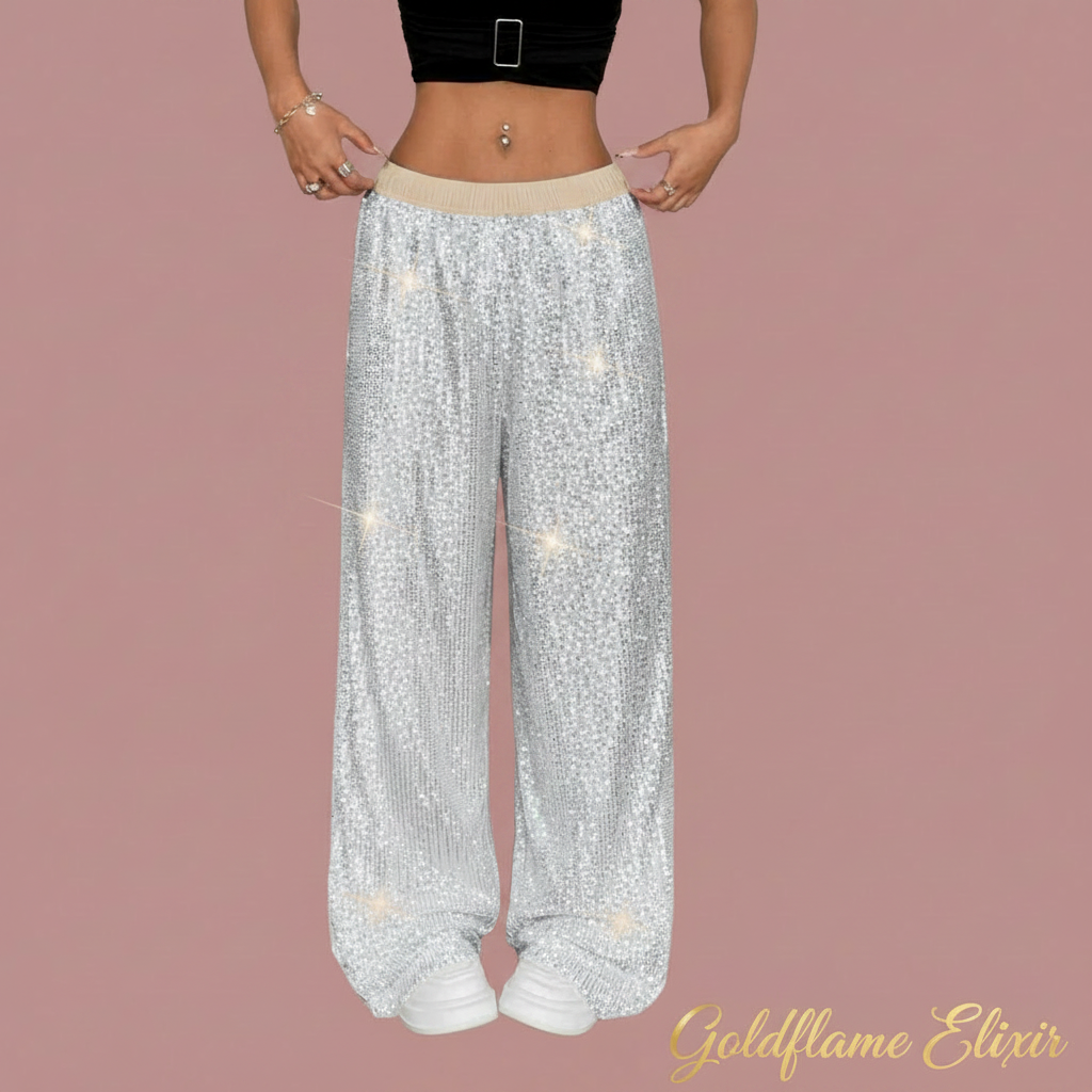 Sequin Wide-Leg Pants: Dazzle and Shine Anywhere You Go - Goldflame Elixir