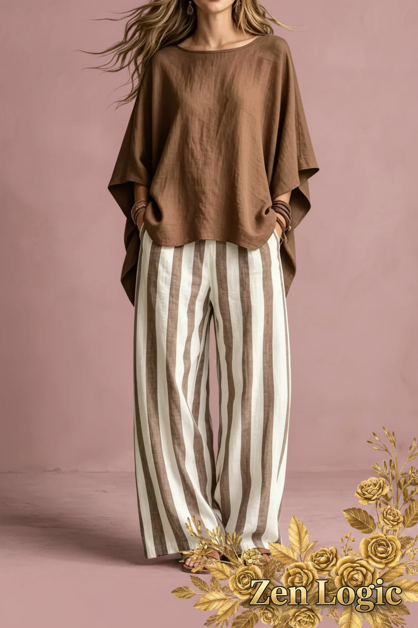 Full Size Solid Color Top and Pants Set Plus Size - Goldflame Elixir