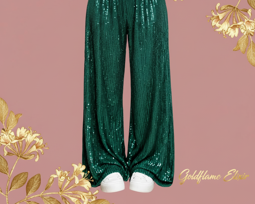 Sequin Wide-Leg Pants: Dazzle and Shine Anywhere You Go - Goldflame Elixir