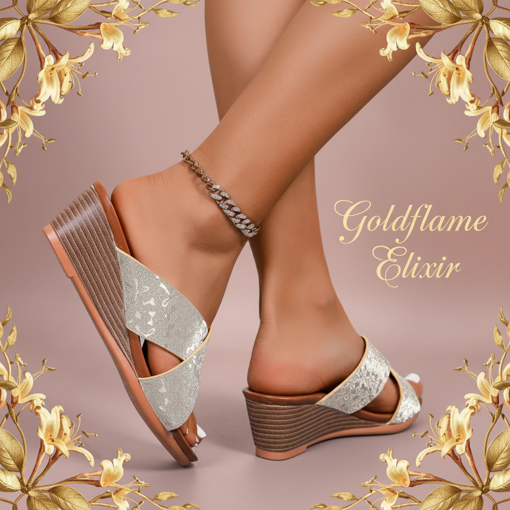 Stylish Open Toe Wedge Sandals for Effortless Summer Elegance - Goldflame Elixir
