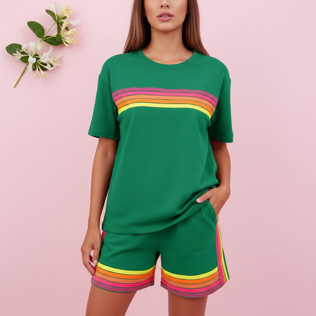 Green Rainbow Stripe Set