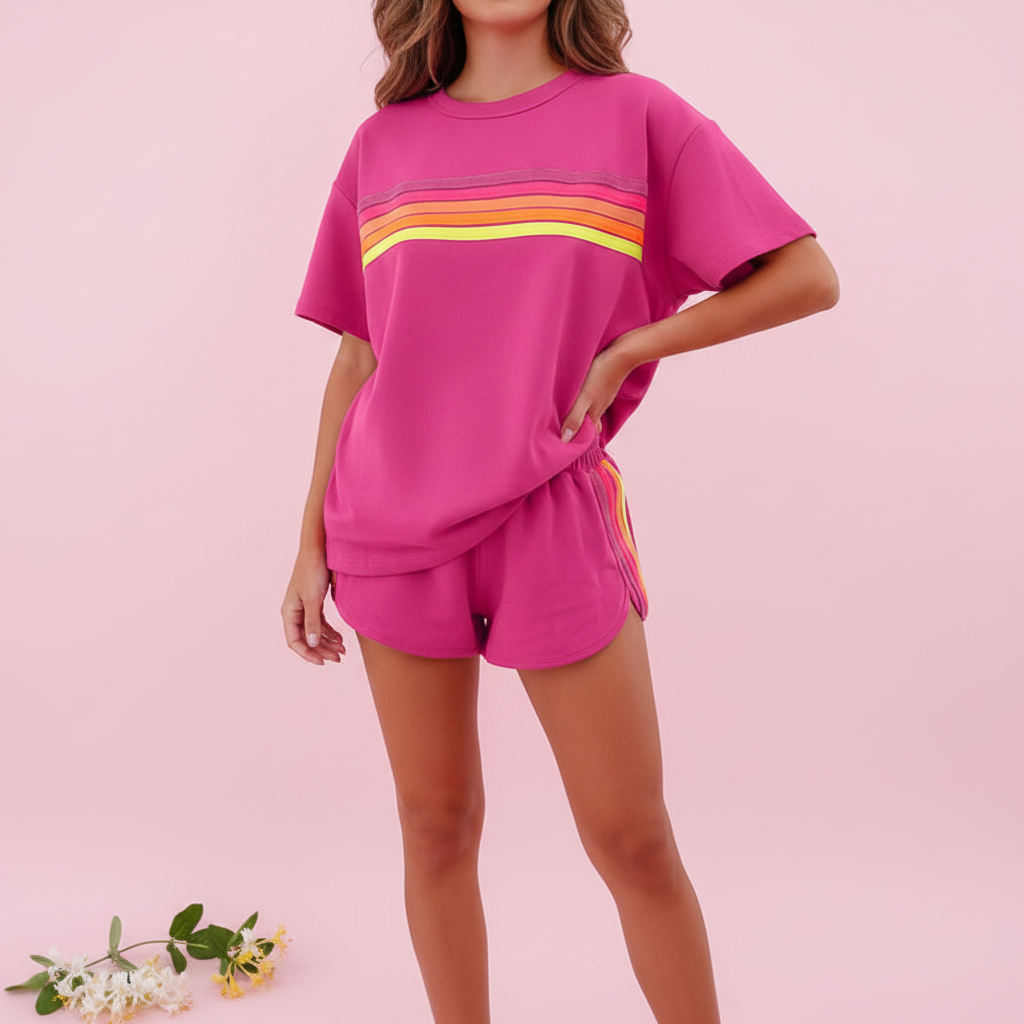 Hot Pink Lounge Set - Pose 2