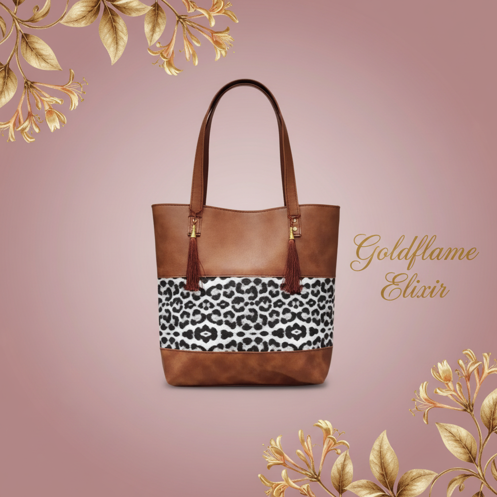 Tassel Leopard Tote Bag – Stylish & Functional Accessory - Goldflame Elixir