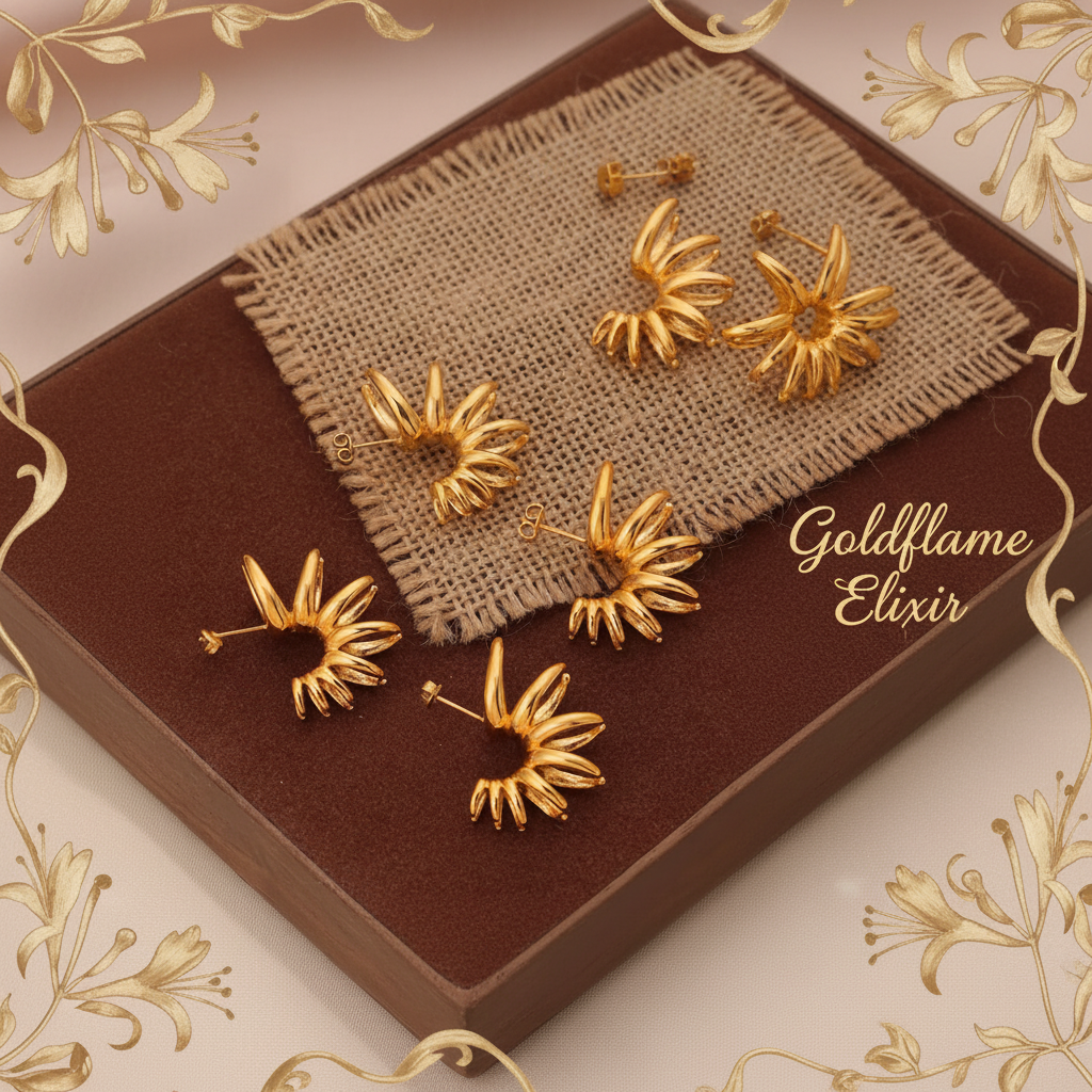 Titanium Steel Irregular Shape Earrings - Unique Elegance for Every Occasion - Goldflame Elixir