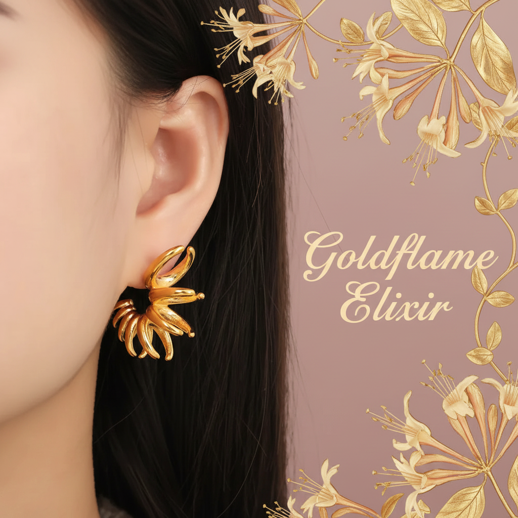 Titanium Steel Irregular Shape Earrings - Unique Elegance for Every Occasion - Goldflame Elixir