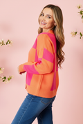 Orange Pink Cardigan - Side Pose