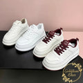 Comfort Meets Style with Our Round Toe Platform Sneakers - Goldflame Elixir
