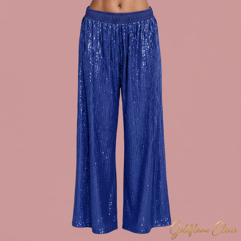 Sequin Wide-Leg Pants: Dazzle and Shine Anywhere You Go - Goldflame Elixir