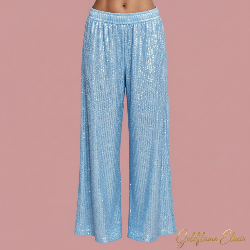 Sequin Wide-Leg Pants: Dazzle and Shine Anywhere You Go - Goldflame Elixir