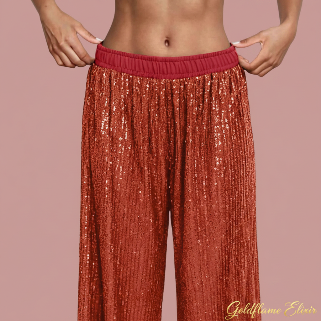 Sequin Wide-Leg Pants: Dazzle and Shine Anywhere You Go - Goldflame Elixir