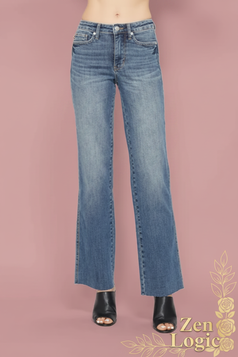 Judy Blue Full Size Tummy Control Straight Jeans - Goldflame Elixir