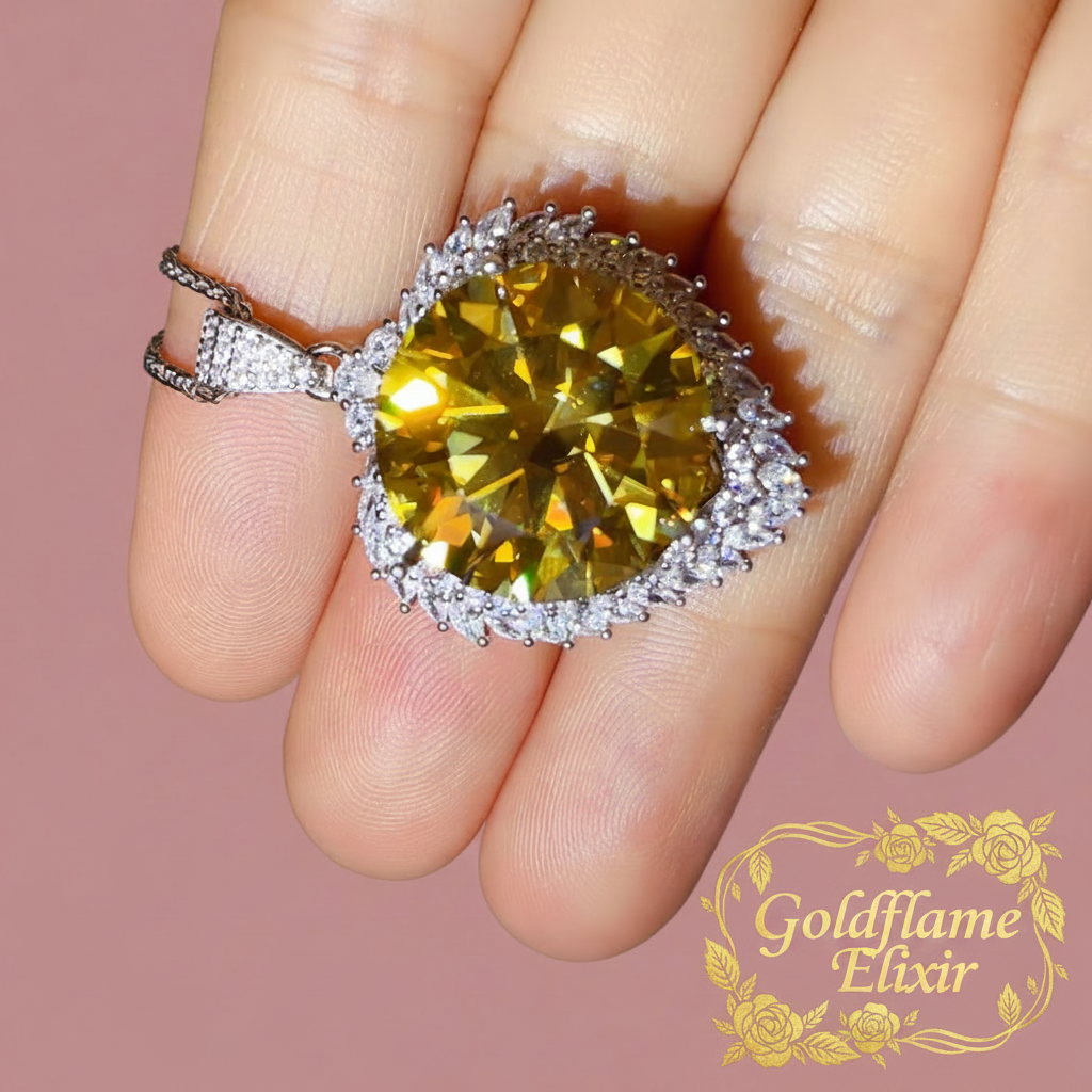 20 Carat Sterling Silver Pendant Necklace - Goldflame Elixir